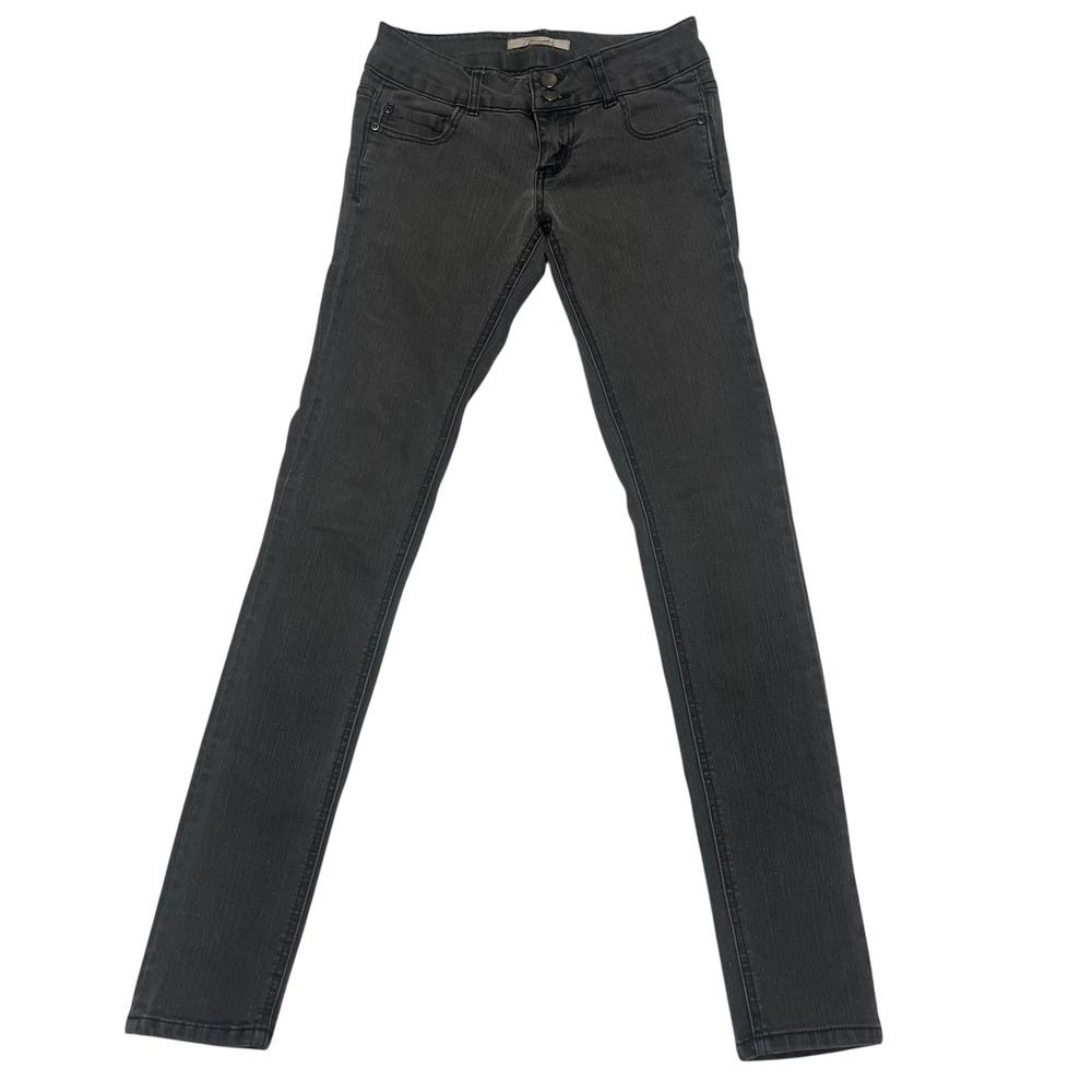 Forever 21 Womens Skinny Jeans Faded Black Low Rise 24x32 Stretch